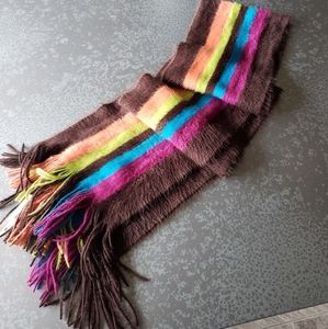Cejon Scarf Brown/Multi Color Stripe 72" x 8"